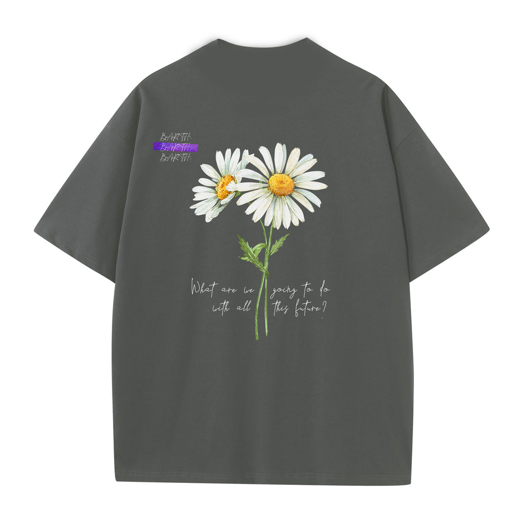 'who i am' Flower Tee - Dark Grey
