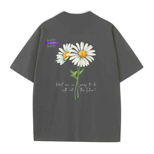 'who i am' Flower Tee - Dark Grey